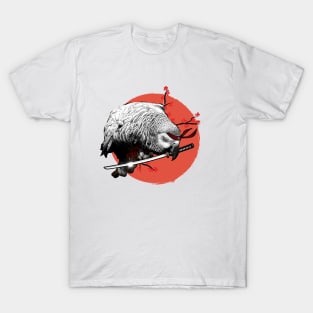 Sunset Samurai Grey Parrot Warrior T-Shirt